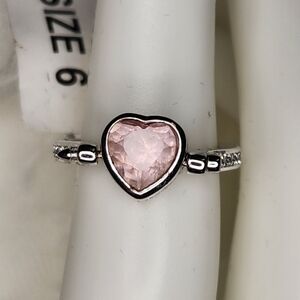 Pink & Clear ❤️ Spinner Ring S925 Rare